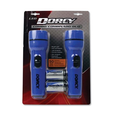 DORCY LED Flashlight Pack - 1 D Battery; Red & Blue - Pack of 2 412594